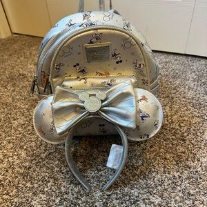 Silver Disney Loungefly and Ears Set